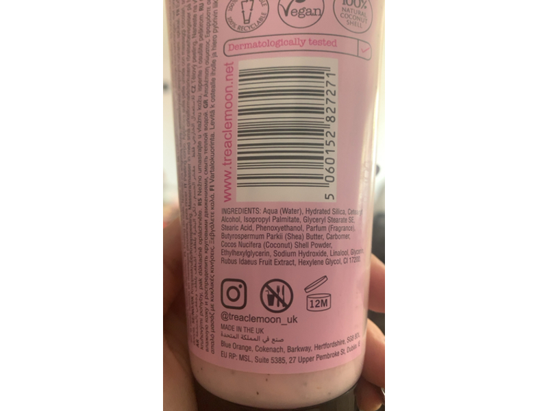 Treaclemoon The Raspberry Kiss Body Scrub, 7.6 fl oz/225 mL