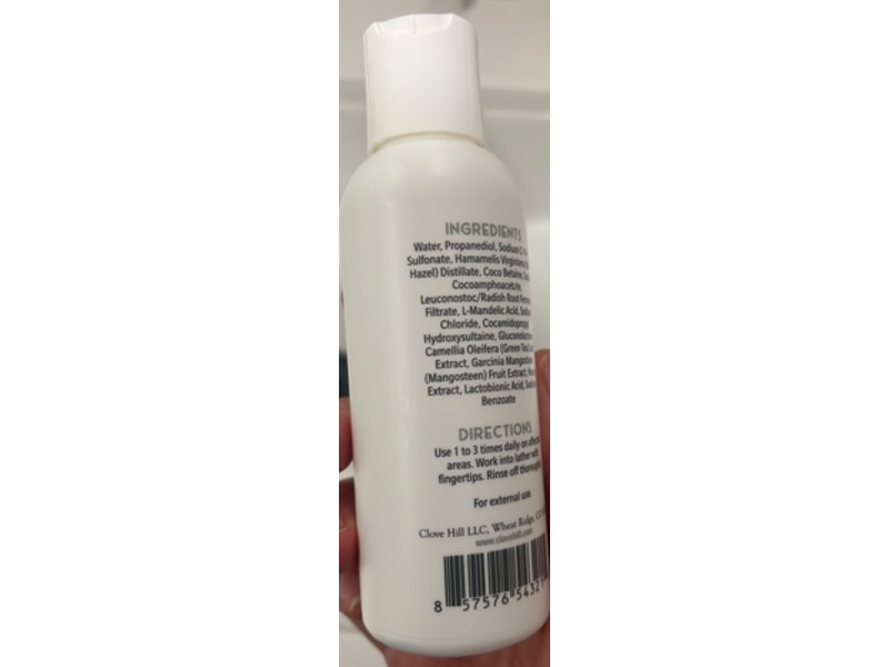Clove Hill Mandelic Face & Body Wash, 4 fl oz/115 mL