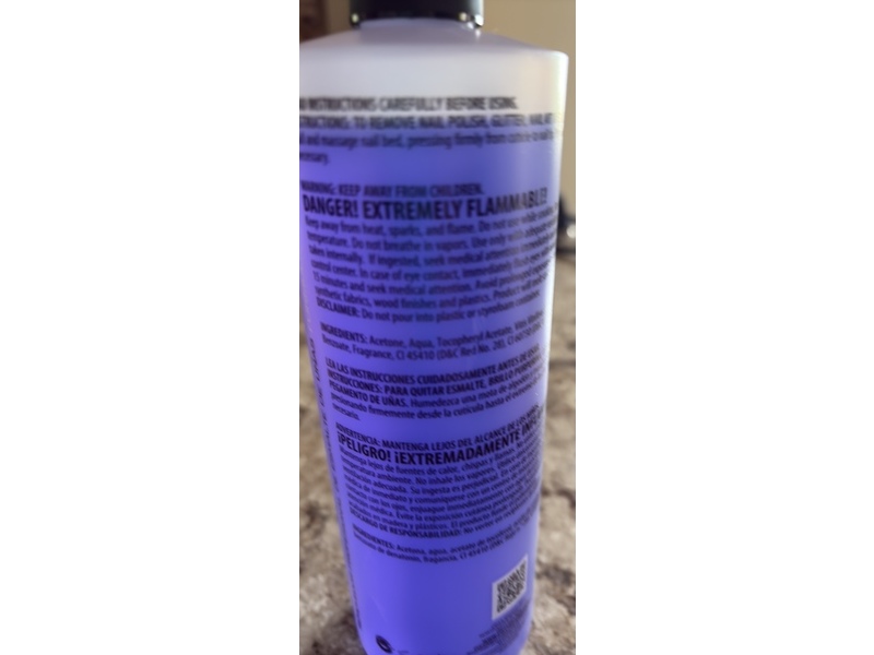 Onyx Professional Moisturizing Formula Nail Polish Remover, Lavender, 16 fl oz/473 mL