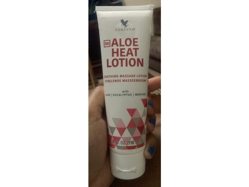 Forever Aloe Heat Smoothing Massage Lotion, Aloe + Eucalyptus + Menthol, 4 fl oz/118 mL
