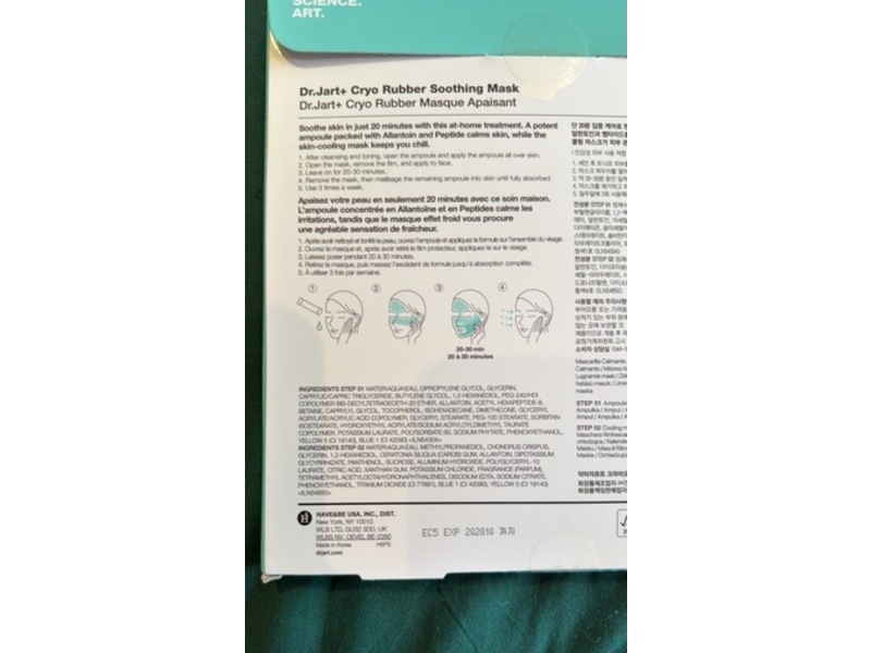 Dr.Jart+ Cryo Rubber Soothing Mask, Allantoin Plus Peptide