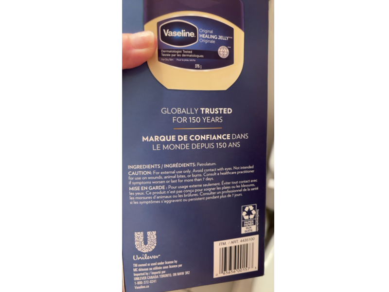 Vaseline Original Healing Jelly, Dry Skin, 375 g