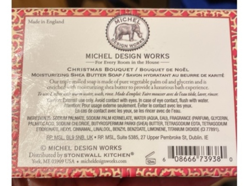 Michel Design Works Christmas Bouquet Moisturizing Shea Butter Soap, Winter Florals, 4.5 oz/127 g