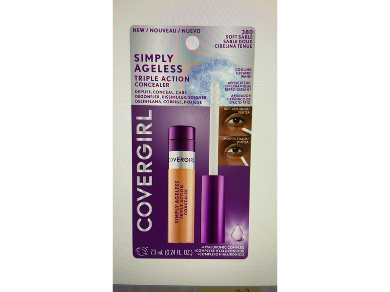Covergirl Simply Ageless Triple Action Concealer, 380 Soft Sable, 0.24 fl oz/7.3 mL