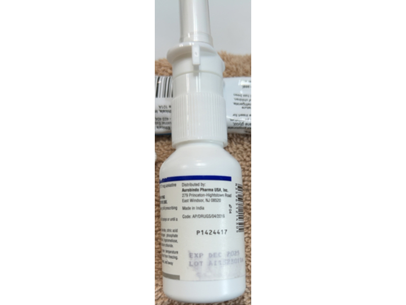Azelastine Hydrochloride Nasal Spray 0.1%, 30 mL, Aurobindo (Rx)