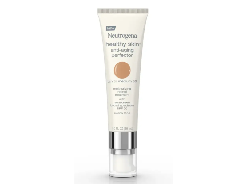 Neutrogena Healthy Skin Anti-Aging Perfector Moisturizing Retinol Treatment, SPF 20, Tan To Medium 50, 1.0 fl oz/30 mL