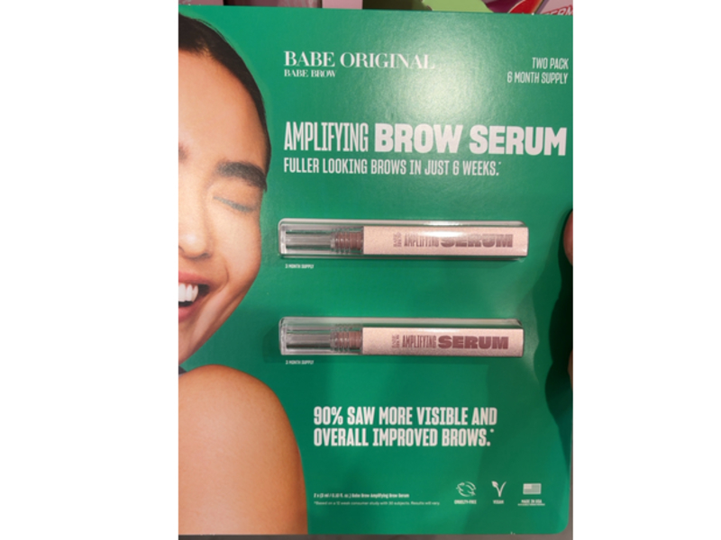 Babe Original Babe Brow Amplifying Brow Serum, 0.10 fl oz/3 mL, Pack Of 2
