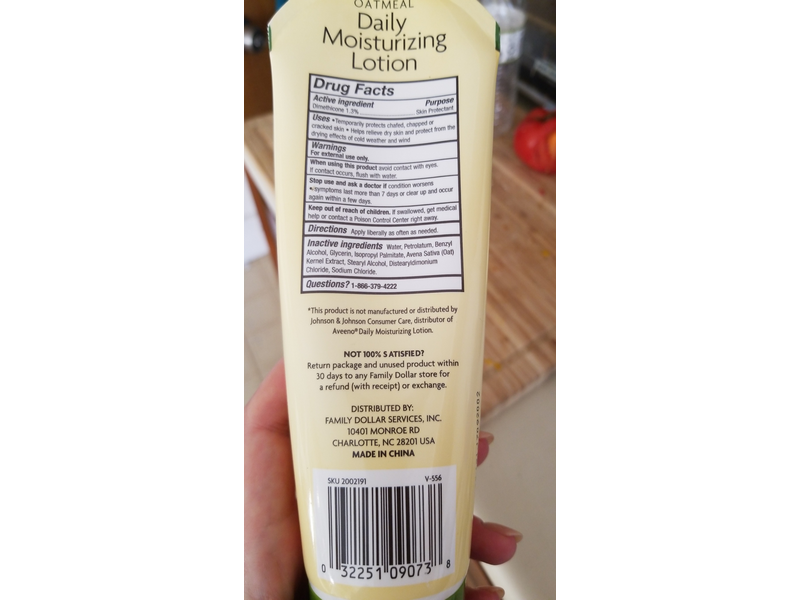 daily moisturizing lotion oatmeal dollar tree
