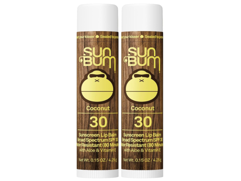 Sun Bum Sunscreen Lip Balm, SPF 30, Coconut, 0.15 oz/4.25 g, Pack Of 2