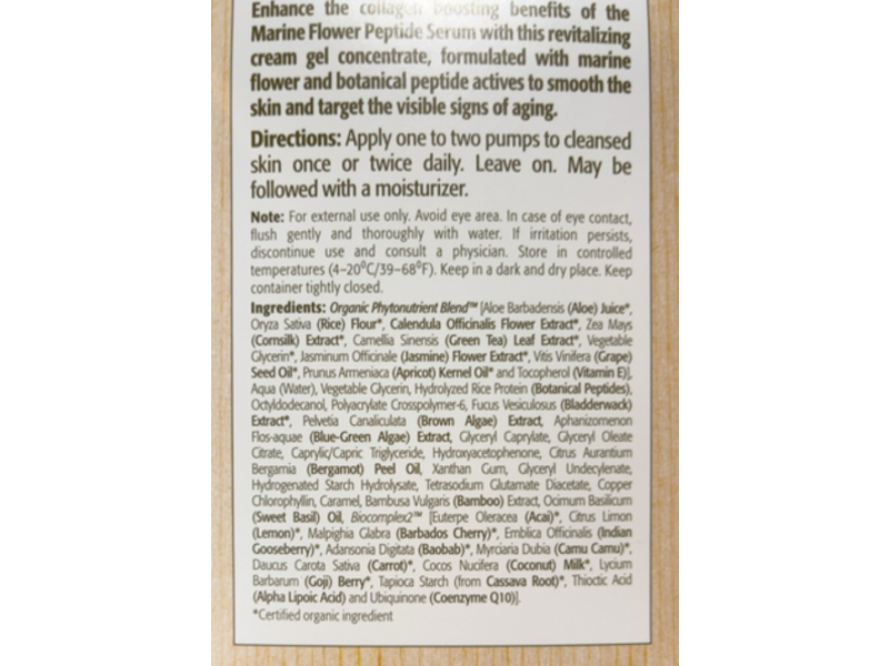 Eminence Organic Skin Care Marine Flower Peptid Concentrate, 1.2 fl oz/35 mL