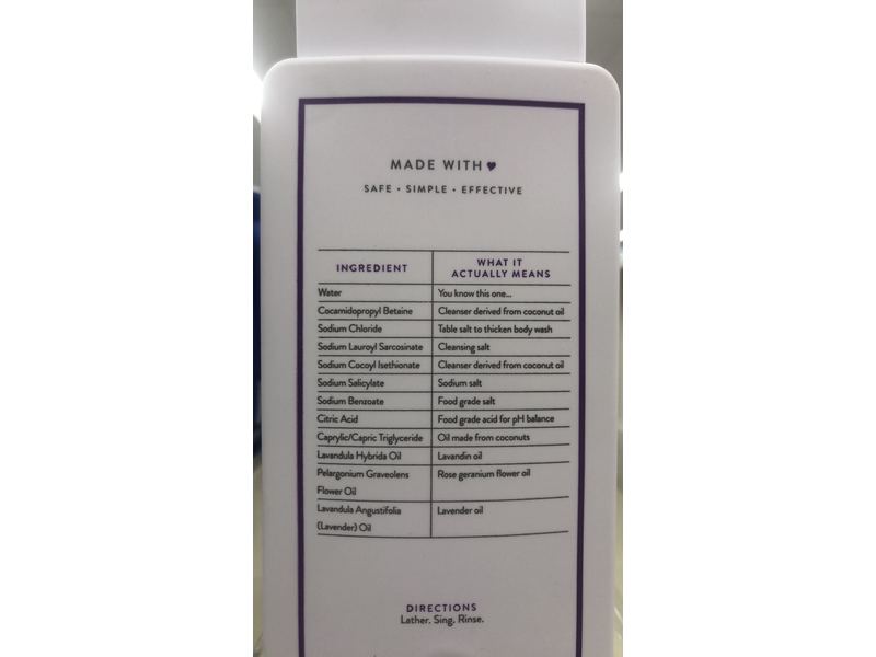 Native Body Wash, Lavender & Rose, 18 fl oz/532 ml