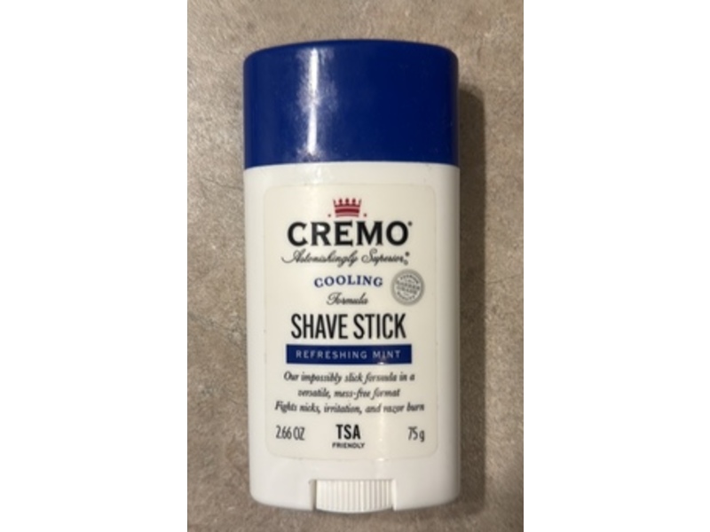 Cremo Cooling Shave Stick, Refreshing Mint, 2.66 oz/75 g