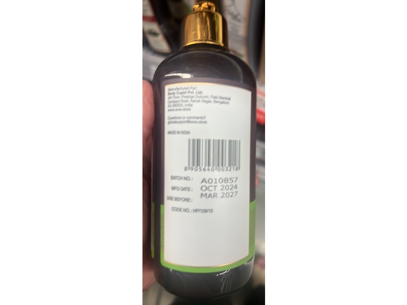 Wow Skin Science Shampoo, Apple Cider Vinegar, 10.14 fl oz/300 mL