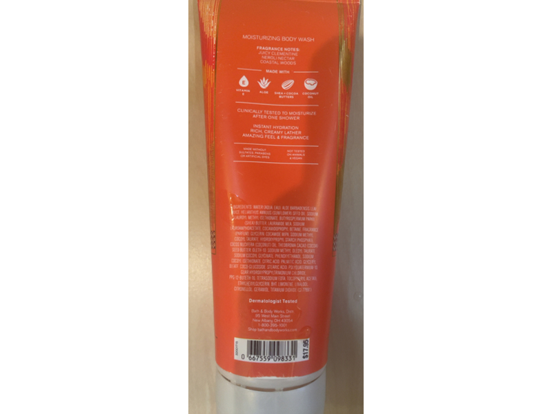 Bath & Body Works Calypso Clementine Moisturizing Body Wash, Shea Butter & Vitamin E, 10 oz/295 mL, Pack Of 2