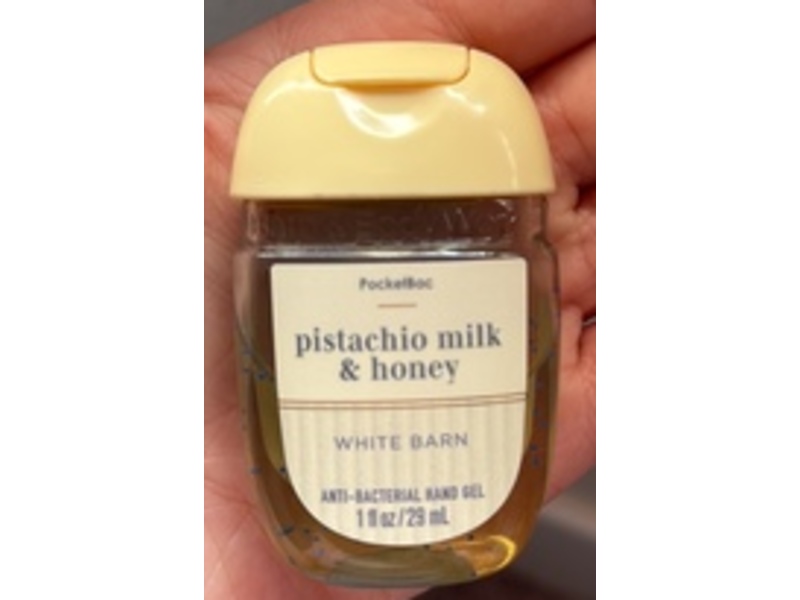 Pocketbac White Barn Anti-Bacterial Hand Gel, Pistachio Milk & Honey, 1 fl oz/29 mL