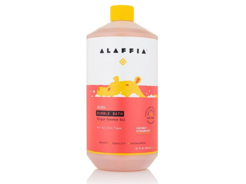 Alaffia Babies & Kids Bubble Bath, Coconut + Strawberry, 16 fl oz/473 mL, Pack Of 2
