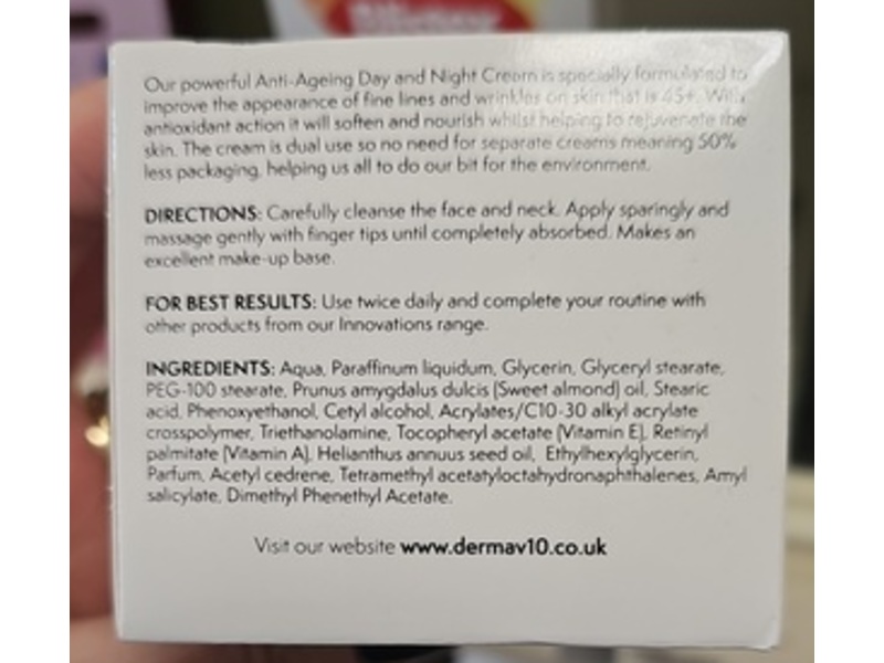 DermaV10 Anti-Ageing Day & Night Cream, 50 mL