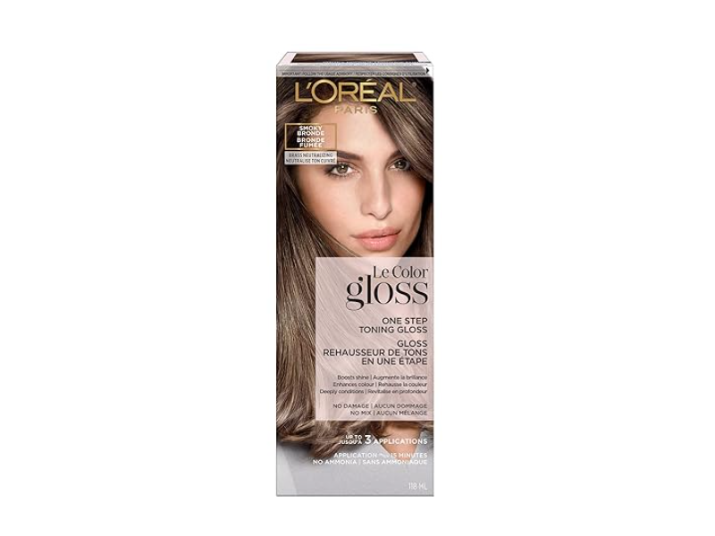 L'Oreal Paris Le Color Gloss One Step In-Shower Toning Hair Gloss, Smokey Bronde, 4.0 fl oz/118 mL, 3 Application