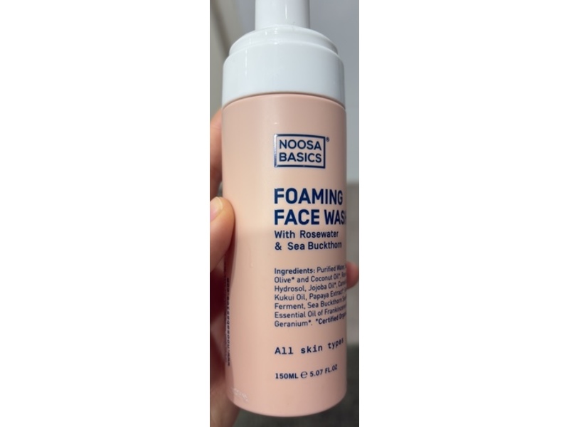 Noosa Basics Foaming Face Wash, Rosewater & Sea Buckthorn, 5.07 fl oz/150 mL