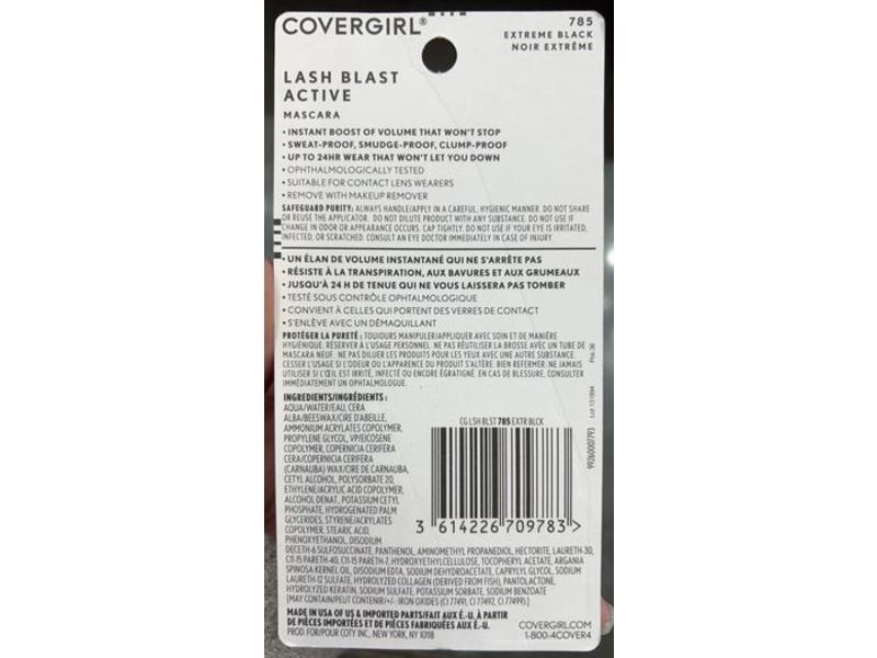 Covergirl Lash Blast Active Mascara, 785 Extreme Black, 131 mL