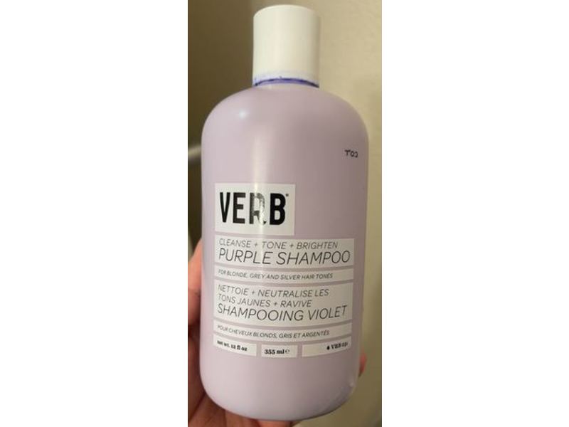 Verb Purple Shampoo, Cleanse + Tone + Brighten, 12 fl oz/355 mL