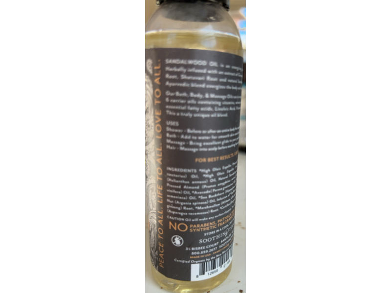 Soothing Touch Bath, Body & Massage Oil, Sandalwood, 4 fl oz/118 mL