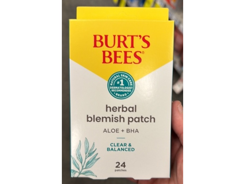 Burt's Bees Herbal Blemish Patch, Aloe + BHA, Clear & Balanced, 24 Patches