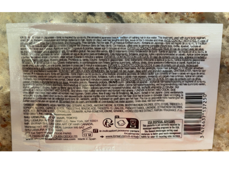 Shu Uemura Izumi Tonic Masque, Rice Water, 0.5 fl oz/15 mL