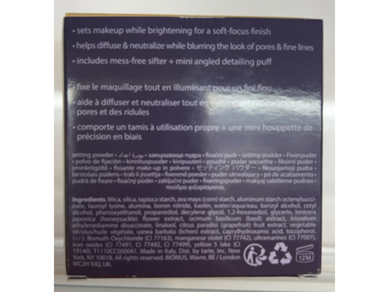 Tarte Creaseless Setting Powder, Honey, 0.24 oz/7 g