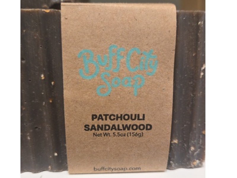Buff City Soap Soap Bar, Patchouli Sandalwood, 5.5 oz/156 g