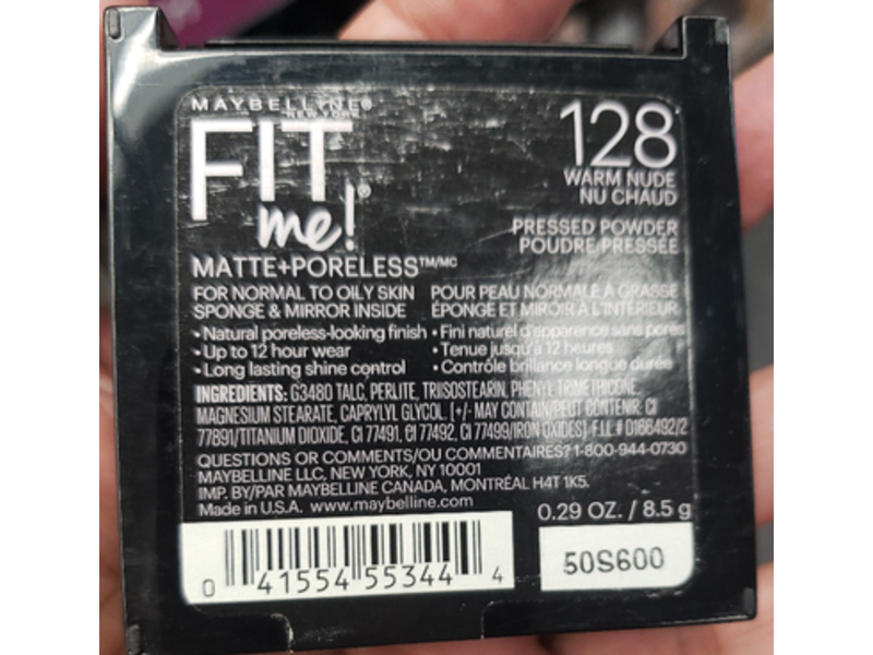 Maybelline Fit Me! Matte + Poreless Foundation Powder, 128 Warm Nude, Pack of 2