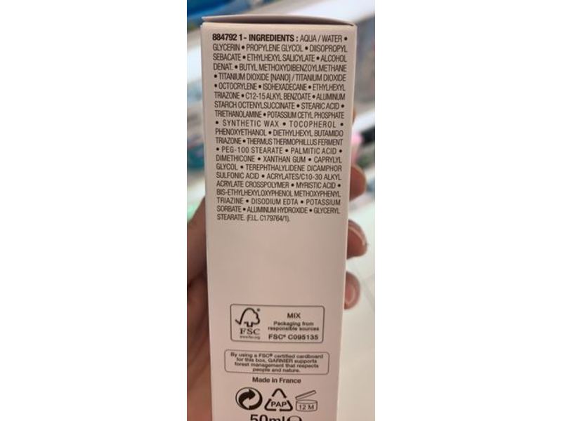 Garnier Amber Slaire Face Protection Cream, Sensitive Advanced, SPF 50+