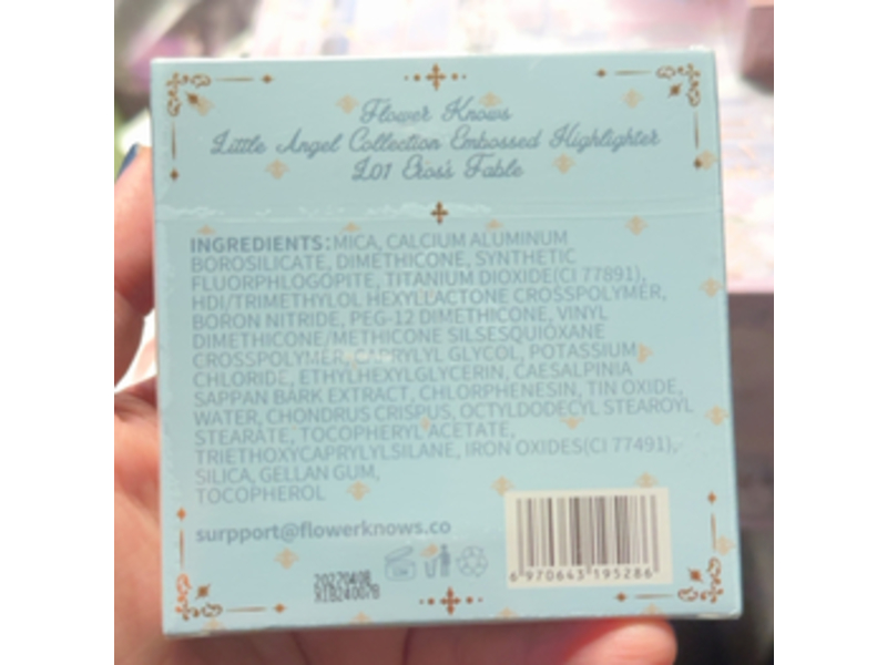 Flower Knows Little Angel Embossed Highlighter, L01 Eross Fable, 0.28 oz/8 g