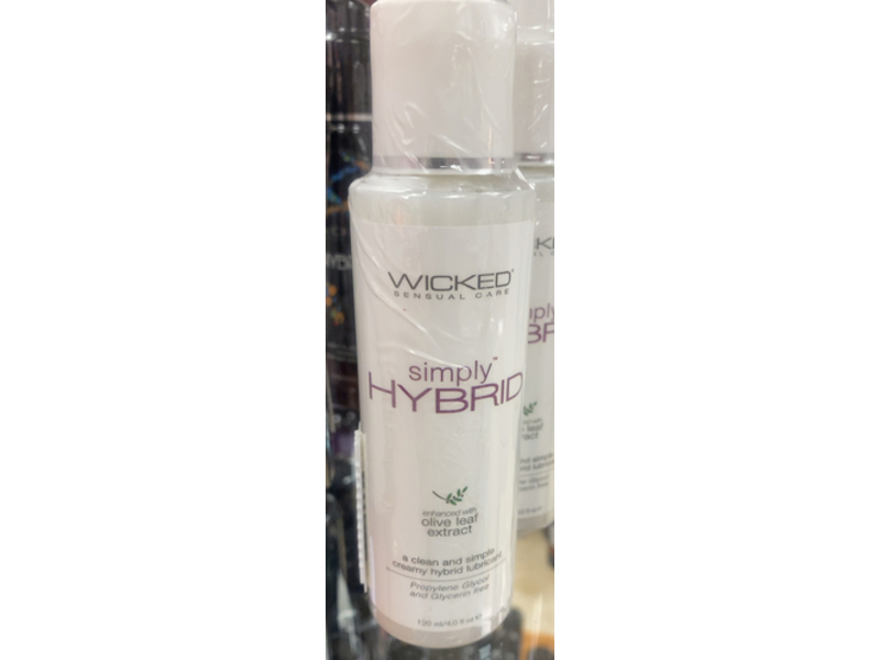 Wicked A Clean & Simple Creamy Hybrid Lubricant, Olive Leaf Extract, Propylene Glycol & Glycerine Free, 4.0 fl oz/120 mL