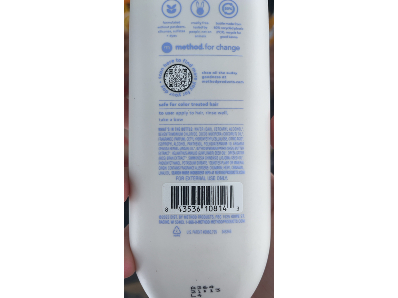 Method Simply Nourish Moisturizing Conditioner, Coconut + Rice Milk + Shea Butter, 13.5 fl oz/399 mL