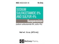 Sodium Sulfacetamide 8% and Sulfur 4% Suspension, 16 oz/473 mL, BioComp Pharma (Rx) - thumbnail 1