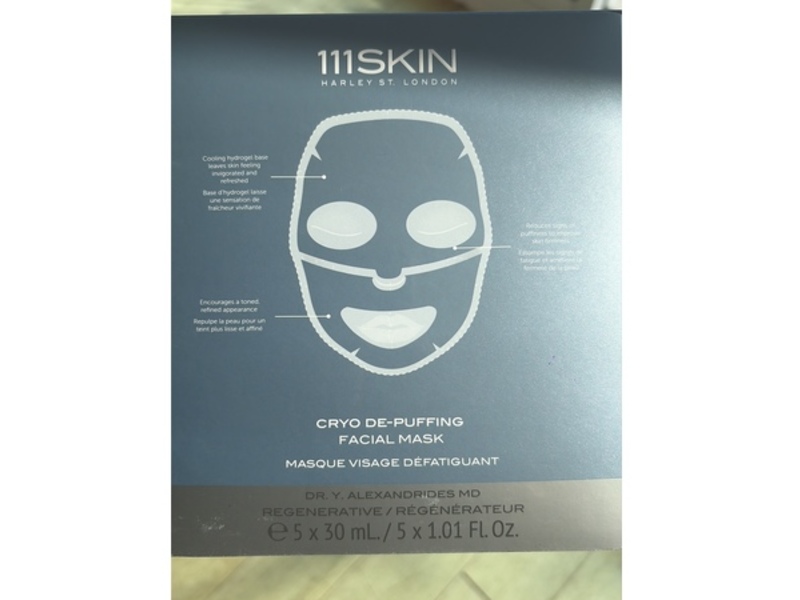 111 Skin Cryo De-Puffing Facial Mask, 1.01 fl oz/30 mL, 5 Count