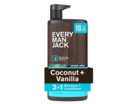 Every Man Jack 2 In 1 Shampoo + Conditioner, Coconut + Vanilla, 16 fl oz/473 mL - thumbnail 1