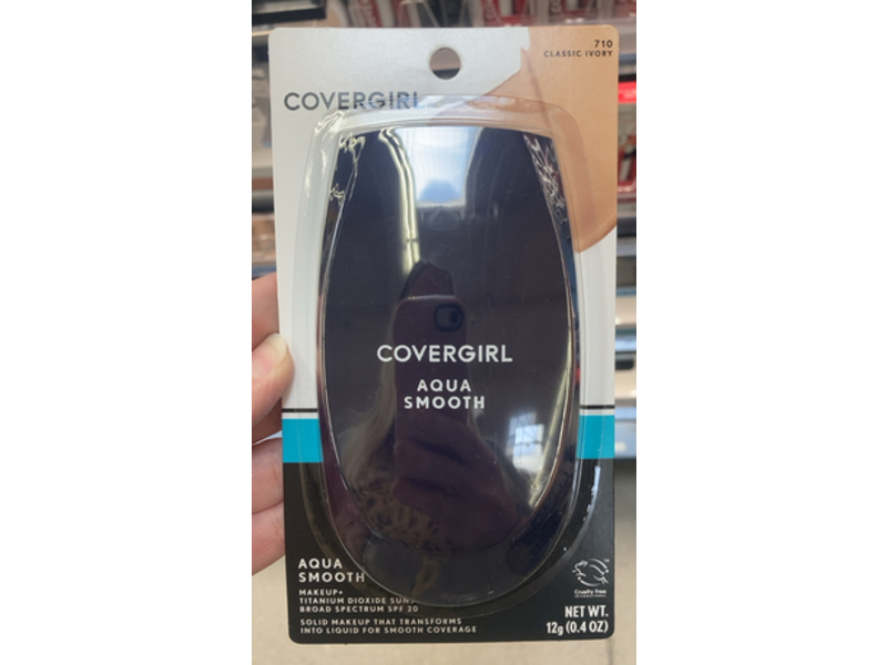 Covergirl Aqua Smooth Makeup + Titanium Dioxide Sunscreen, 710 Classic Ivory, 0.4 oz/12 g