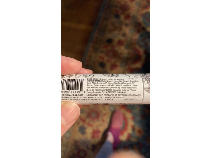 Beekman 1802 Lip Balm Ylang Ylang & Tuberose - Luxuriously Moisturizing Goat Milk Lip Balm - 0.15 oz