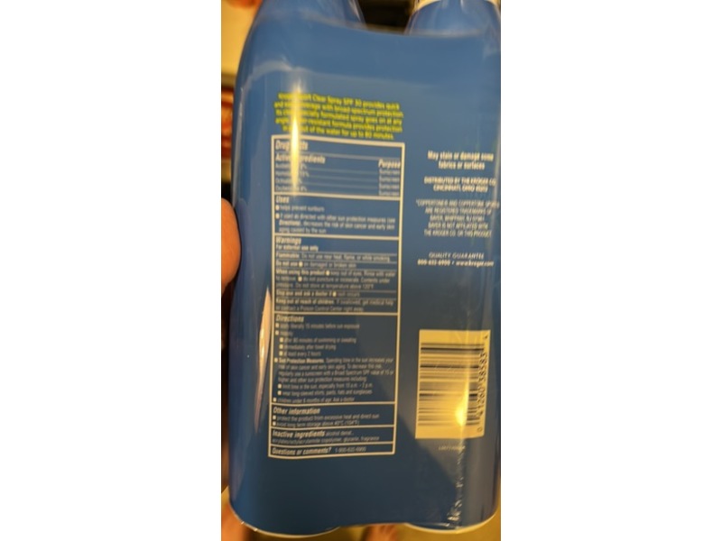 Kroger Sport Sunscreen, SPF 30, 20 oz/566 g, Pack Of 2
