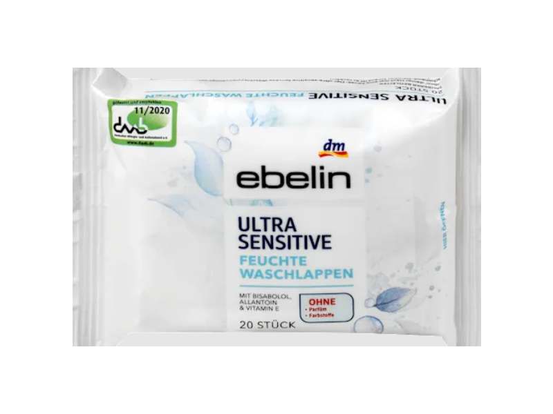 Dm Ebelin Ultra Sensitive Wash Cloths, 20 Count