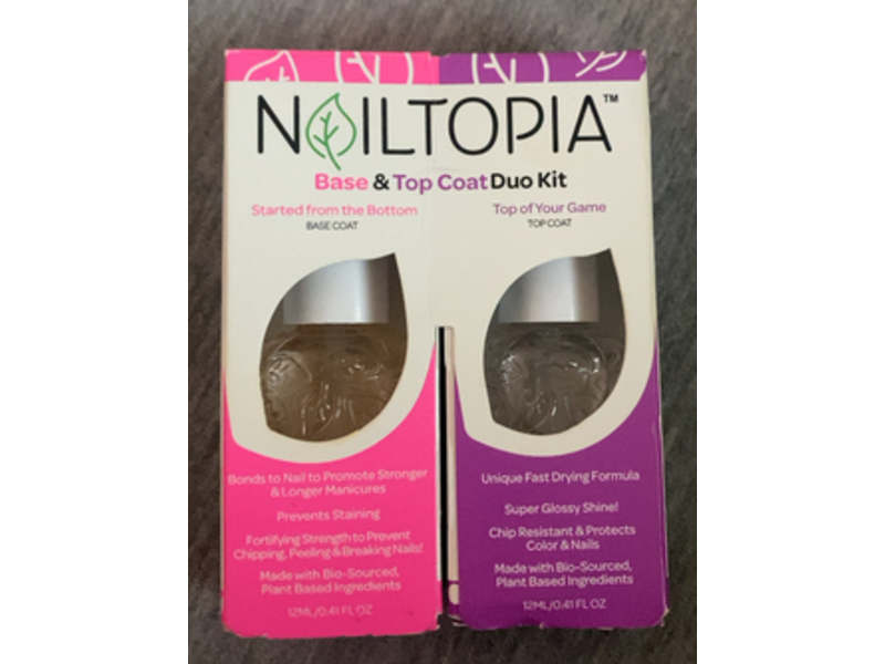 Nailtopia Base & Top Coat Duo Kit, Started From The Bottom + Top Of Your Game, 0.41 fl oz/12 mL