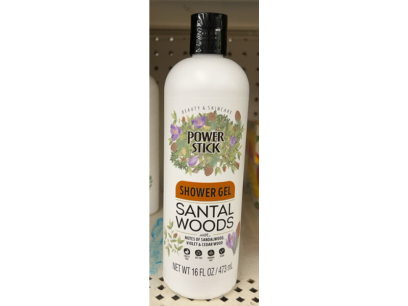Power Stick Shower Gel, Santal Woods, 16 fl oz/473 mL