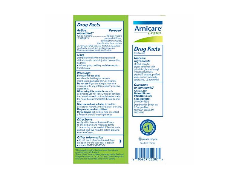 Boiron Arnicare Cream 4.2 Ounce Homeopathic Medicine for Pain Relief