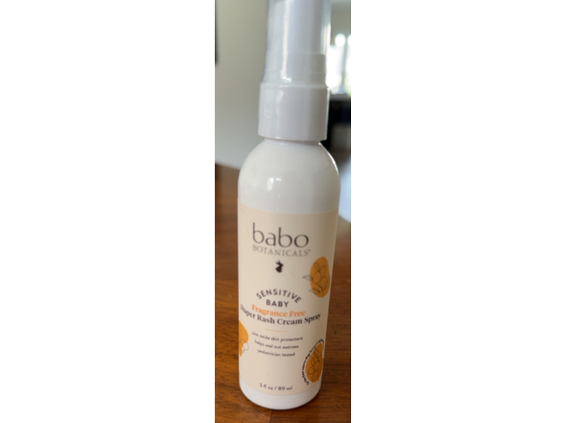 Babo Botanicals Sensitive Baby Diaper Rash Cream Spray, 3 fl oz/89 mL