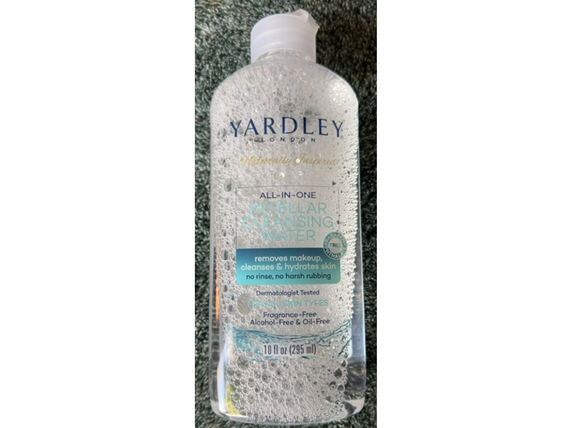 Yardley London All-In-One Micellar Cleansing Water Makeup Remover, 10 fl oz/295 mL