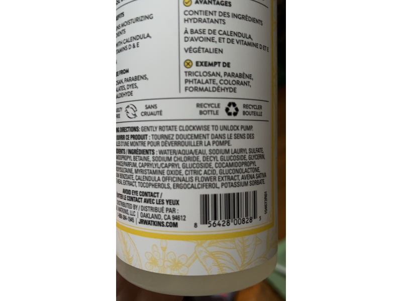 Jr Watkins Hand Soap, Lemon Zest, 12 fl oz/354 mL