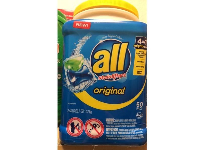All Stainlifters 4 In 1 Mighty Pacs Detergent, Original, 39.7 oz/2.48 Lb, 60 Pacs