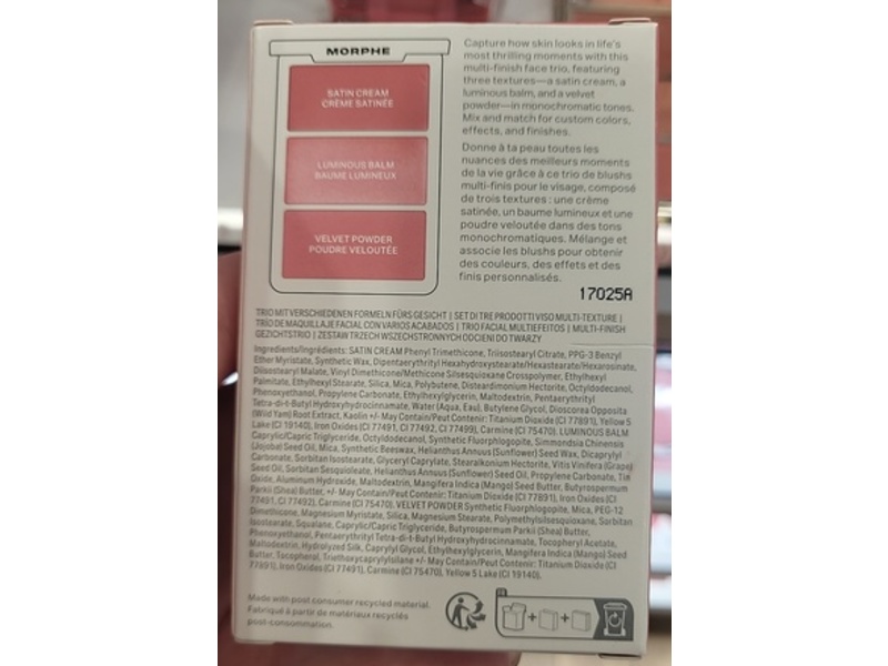 Morphe Cheek Thrills Multi-Finish Face Trio, Blind Date, 0.38 oz/10.8 g